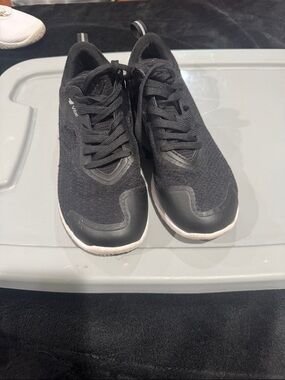 Varsity Black Athletic Knit Sneakers with White Soles